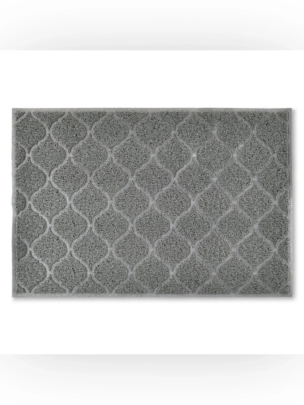 Extra Large Non-Slip Cat Litter Mat Gray Webbed Pattern for Effortless Cleaning